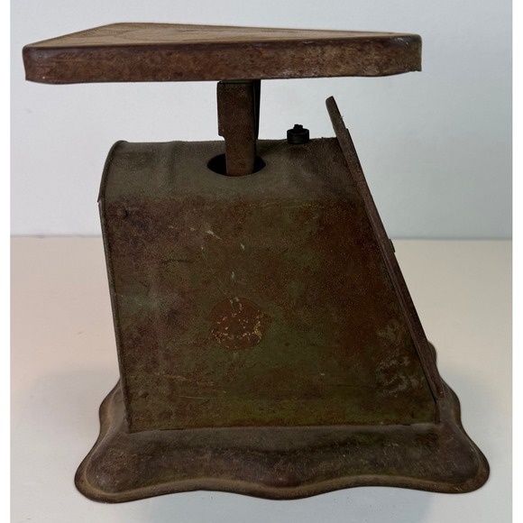 Vintage American Family Scale 25LB Green Farmhouse Decor Rusty Shabby Chic Metal - Picture 3 of 12